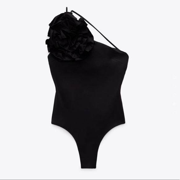 ZARA Floral Swimsuit Black - Picture 2 of 3